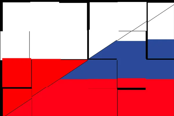 Polen Russland Die Flagge Polens Und Russlands Konzept Der Hilfe — Stockfoto