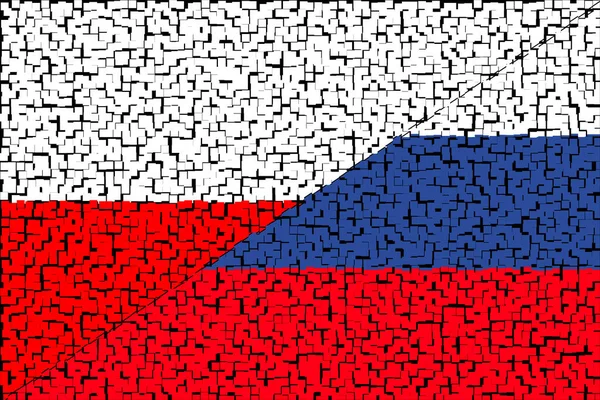 Poland Russia Poland Flag Russia Flag Concept Aid Association Countries — Stock Photo, Image