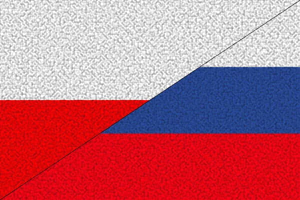 Polonia Russia Bandiera Polonia Bandiera Russia Concetto Aiuto Associazione Dei — Foto Stock