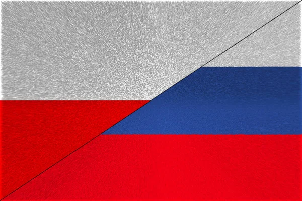 Polónia Rússia Bandeira Polónia Rússia Conceito Ajuda Associação Países Relações — Fotografia de Stock