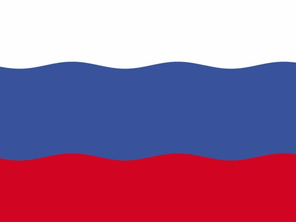 Rusya Rusya Bayrağı Sallıyor Rusya Bayrağının Resmedilmiş Hali Yatay Tasarım — Stok video