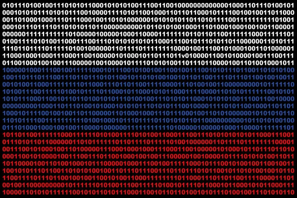 Hacker Rusia Bandera Digital Rusa Concepto Binario Ciberseguridad Fondo Con — Foto de Stock