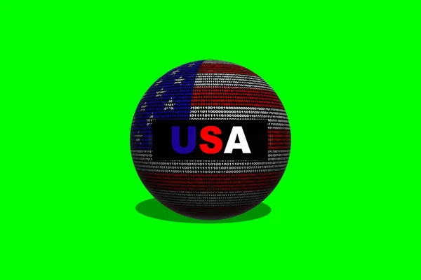 Hacker Ηνωμένες Πολιτείες Ηπα Μπάλα Ψηφιακή Σημαία Των Ηπα Και — Φωτογραφία Αρχείου