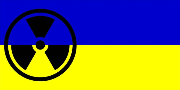 Ucrania Armas Nucleares Bandera Ucraniana Con Símbolo Armas Químicas Ilustración — Foto de Stock