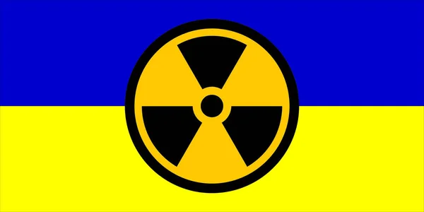 Україна Ядерна Зброя Український Прапор Символом Хімічної Зброї Ілюстрація Прапора — стокове фото