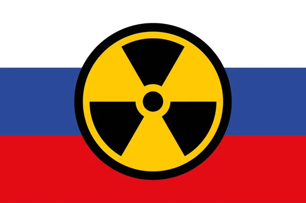 Rusya Nükleer Silahlar Kimyasal Silah Sembollü Rusya Bayrağı Rusya Bayrağının — Stok fotoğraf