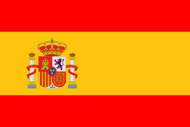 İspanya. İspanyol bayrağı, İspanyol bayrağının resmi. Orijinal renklerde İspanya Bayrağı 'nın resmi. Görüntü JPG, RGB. İspanya bayrağının resmi. Yatay tasarım.