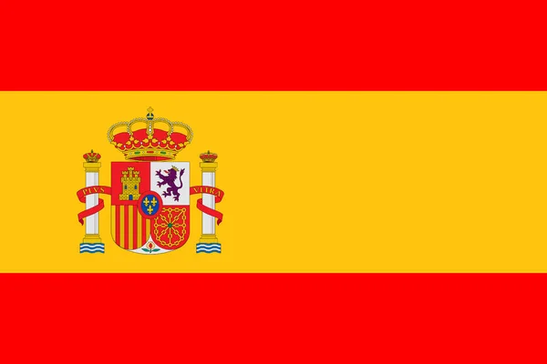 西班牙 西班牙国旗 西班牙国旗的图解 西班牙国旗的原色图像 图像Jpg Rgb 西班牙国旗的图解 横向设计 — 图库照片