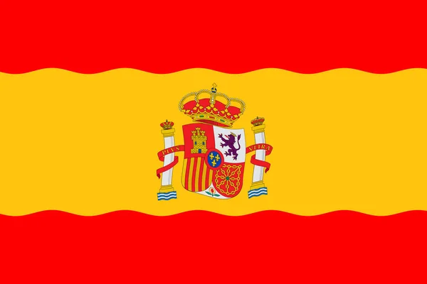 西班牙 西班牙国旗 升起西班牙的国旗 横向设计 摘要设计 — 图库照片