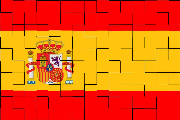 Іспанія Прапор Іспанії Lustration Flag Spain Англійською Горизонтальний Дизайн Абстрактний — стокове фото