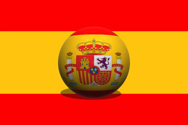 Spanien Flagge Spaniens Ball Des Spanischen Designs Horizontales Design Illustration — Stockfoto