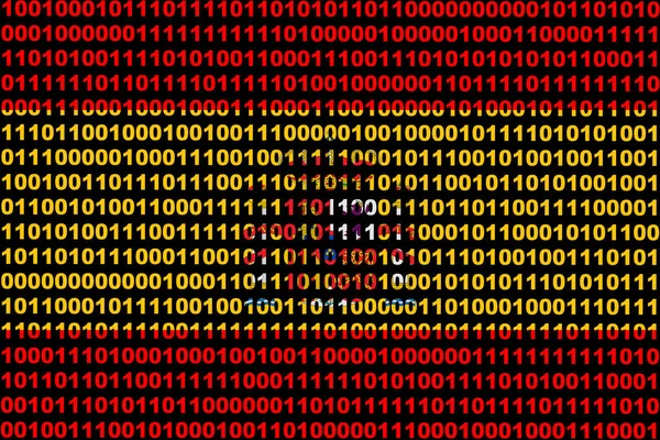 Hacker Spanyolország Digitális Zászló Spanyolország Egy Bináris Háttérrel Kiberbiztonsági Koncepció — Stock Fotó
