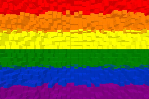 Lgbtの旗 Lgbtのプライドフラグや虹のプライドフラグは レズビアン バイセクシャル トランスジェンダーのLgbt組織のフラグが含まれています 3Dイラスト — ストック写真