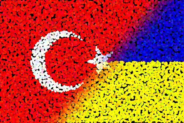 Turchia Ucraina Bandiera Turchia Bandiera Ucraina Concetto Negoziato Aiuto Associazione — Foto Stock