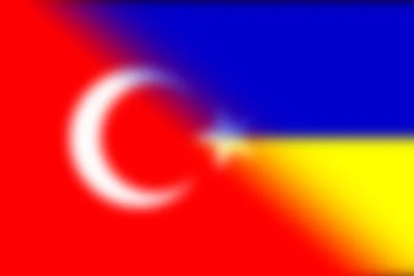 Turkey Ukraine Turkey Flag Ukraine Flag Concept Negotiations Help Association — Stock Photo, Image