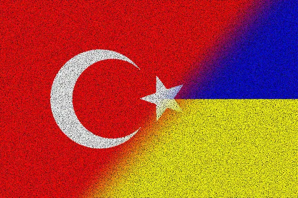 Turcja Ukraina Flaga Turcji Flaga Ukrainy Koncepcja Negocjacji Pomocy Stowarzyszenia — Zdjęcie stockowe