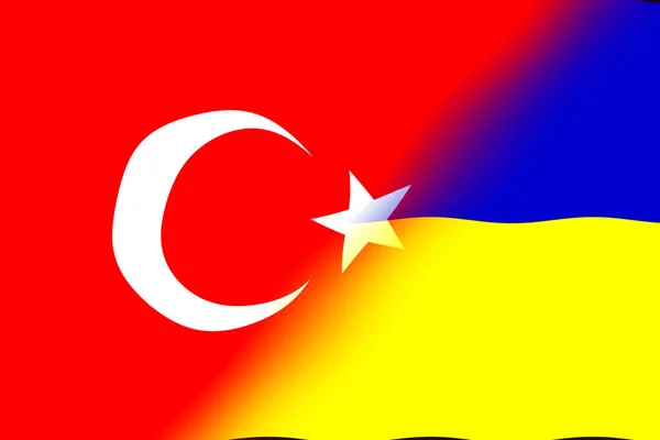 Turkey Ukraine Turkey Flag Ukraine Flag Concept Negotiations Help Association — Stock Photo, Image