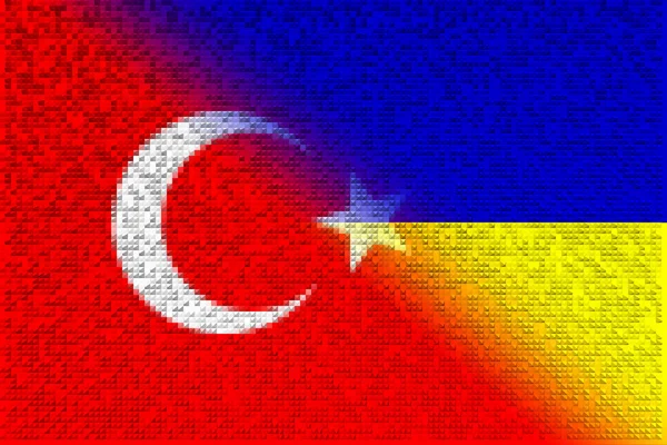 Turkije Oekraïne Turkije Vlag Oekraïne Vlag Concept Van Onderhandelingen Hulp — Stockfoto