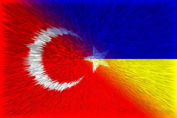 Turkey Ukraine Turkey Flag Ukraine Flag Concept Negotiations Help Association — Stock Photo, Image