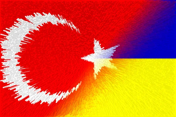 Турция Украина Флаг Турции Украины Концепция Переговоров Помощь Объединение Стран — стоковое фото