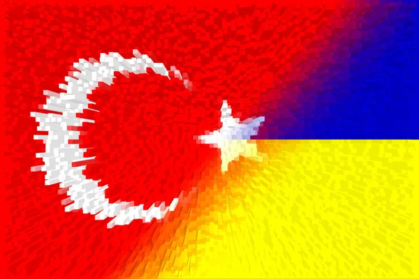Turquia Ucrânia Bandeira Turquia Bandeira Ucrânia Conceito Negociações Ajuda Associação — Fotografia de Stock