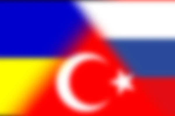 Ukraine Russia Turkey Turkey Russia Ukraine Flag Concept Negotiations Association — Stock Photo, Image