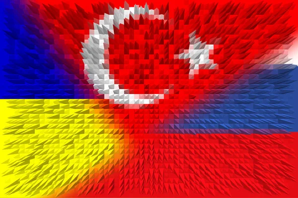 Ucraina Russia Turchia Turchia Russia Ucraina Bandiera Concetto Negoziato Associazione — Foto Stock