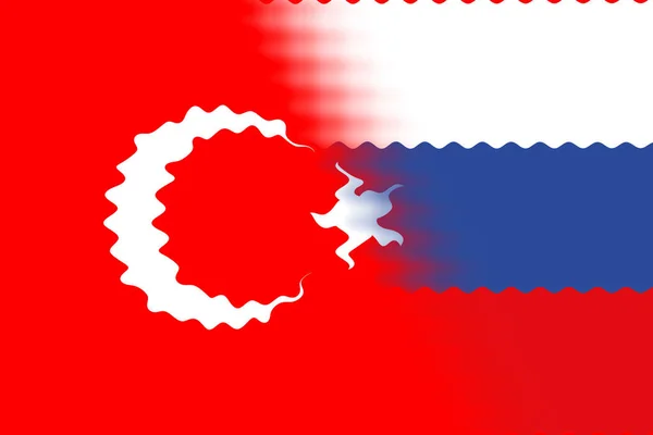 Туреччина Росія Прапор Туреччини Російський Прапор Концепція Переговорів Допомоги Єднання — стокове фото
