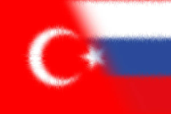 Turquia Rússia Bandeira Turquia Bandeira Rússia Conceito Negociações Ajuda Associação — Fotografia de Stock