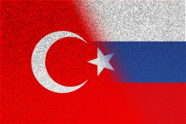 Turquie Russie Drapeau Turquie Drapeau Russie Concept Négociations Aide Association — Photo