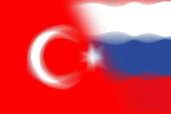 Turquie Russie Drapeau Turquie Drapeau Russie Concept Négociations Aide Association — Photo