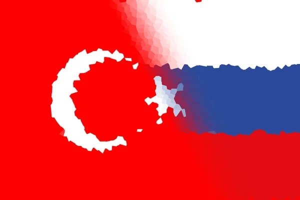 Turecko Rusko Turecká Vlajka Ruská Vlajka Koncepce Jednání Pomoci Přidružení — Stock fotografie