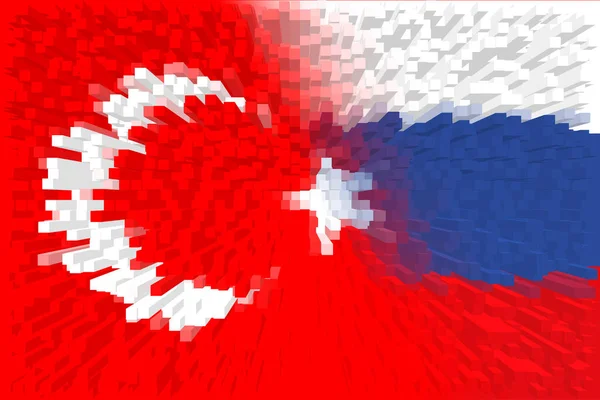 Turcja Rosja Flaga Turcji Rosja Koncepcja Negocjacji Pomocy Stowarzyszenia Krajów — Zdjęcie stockowe