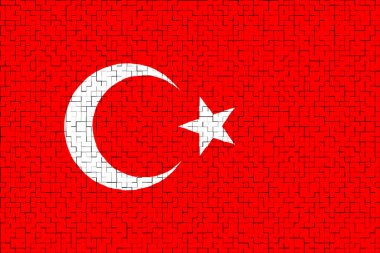 Hindi. Hindi bayrağı. İspanya bayrağının düşüşü. Yatay tasarım. Soyut tasarım. Üç boyutlu illüstrasyon. Harita.