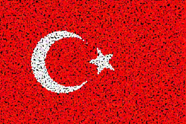 Turkiet Turkiets Flagga Llustration Spaniens Flagga Horisontell Design Abstrakt Design — Stockfoto