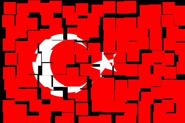 Turkiet Turkiets Flagga Llustration Spaniens Flagga Horisontell Design Abstrakt Design — Stockfoto