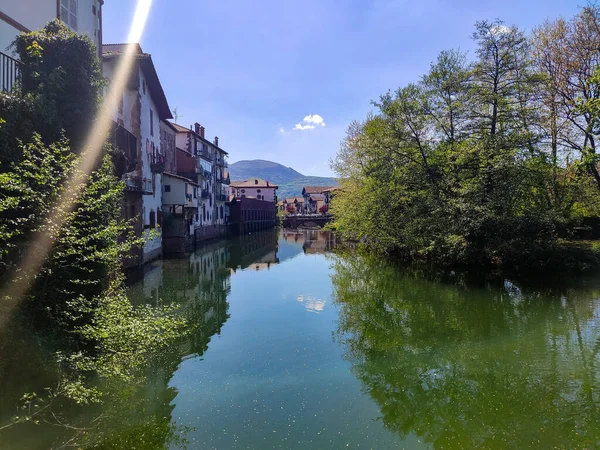 stock image Elizondo. Views of the municipality of Elizondo, in the Baztn valley next to the Bidasoa river. Photography.