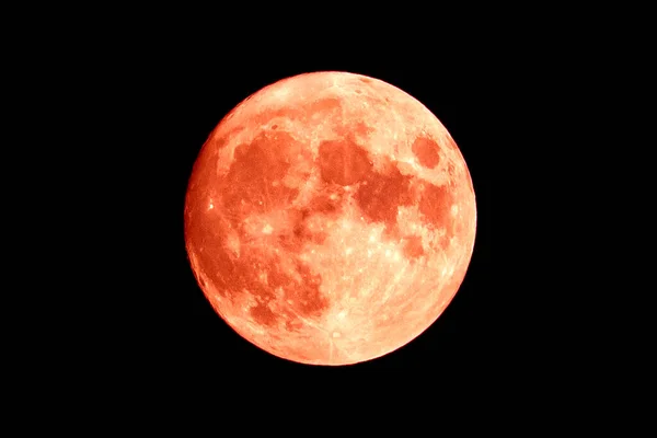 Wolf Moon Lunar Eclipse Super Bright Full Moon Dark Background — Fotografia de Stock