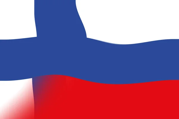 Finlandia Rusia Bandera Finlandia Bandera Rusia Concepto Negociaciones Ayuda Asociación —  Fotos de Stock