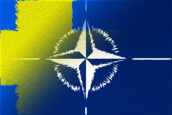 Nato Otan Sweden Nato Flag Swedish Flag Flag Nato Logo — Stock Fotó