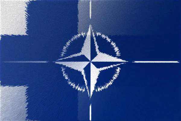 Nato Otan Finland Nato Flag Finland Flag Flag Nato Logo — Stockfoto