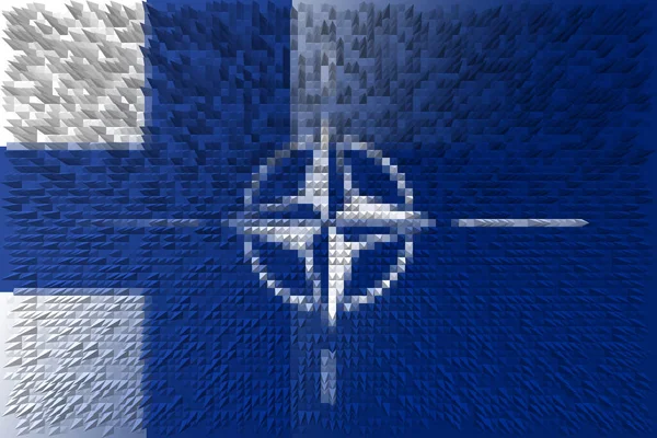 Nato Otan Finnland Nato Flagge Finnland Flagge Flagge Mit Dem — Stockfoto