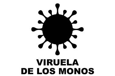 MONKEYPOX VIRUS. Monkeypox is a zoonotic viral disease that can infect nonhuman primates, rodents, and some other mammals. Virus design with text. Horizontal illustration. Viruela de los monos. clipart
