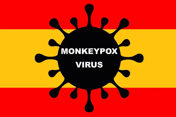 Монкейпох Вірус Прапор Іспанії Монкейпа Іспанія Зоонотичні Вірусні Захворювання Які — стокове фото