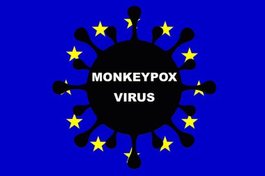 MONKEYPOX VIRUS. Flag of European Union. Mpox. Monkeypox. Monkeypox blisters on arm. Virus, epidemic, disease. New, more lethal strain of monkeypox virus alerts WHO. Deadly new strain of monkeypox could trigger pandemic. Strain: clade 1.