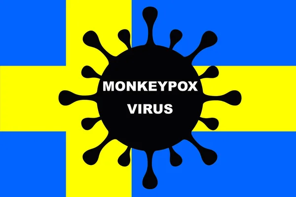 Monkeypox Virus Sveriges Flagga Vattkoppor Spanien Zoonotisk Virussjukdom Som Kan — Stockfoto