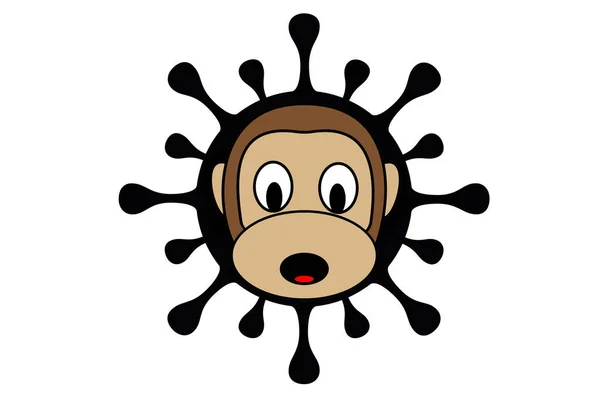 Monkeypox Virus可感染非人类灵长类动物 啮齿动物和其他哺乳动物的动物病毒性疾病 带有文字的病毒设计 横向图解 文字空间 — 图库照片