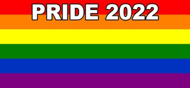Onur Günü 2022. LGBT bayrağı. LGBT gurur bayrağı, lezbiyen, gey, biseksüel ve transgender LGBT örgütlerinin bayrağını içerir. Üç boyutlu illüstrasyon. Uluslararası LGBT Onur Günü.