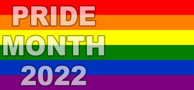 Onur Günü 2022. LGBT bayrağı. LGBT gurur bayrağı, lezbiyen, gey, biseksüel ve transgender LGBT örgütlerinin bayrağını içerir. Üç boyutlu illüstrasyon. Uluslararası LGBT Onur Günü.