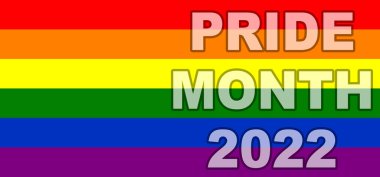 Onur Günü 2022. LGBT bayrağı. LGBT gurur bayrağı, lezbiyen, gey, biseksüel ve transgender LGBT örgütlerinin bayrağını içerir. Üç boyutlu illüstrasyon. Uluslararası LGBT Onur Günü.